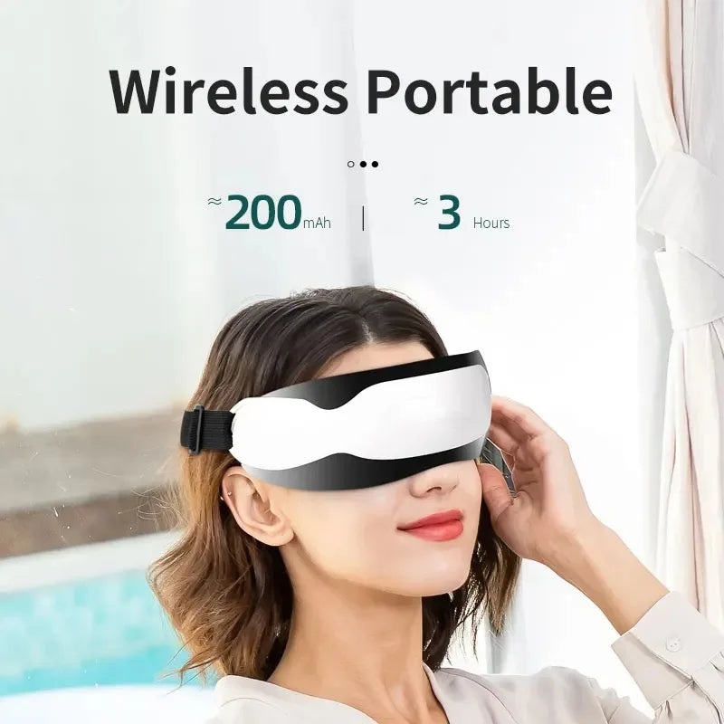"Smart Electric Eye Massager with Magnetic Therapy for Dark Circles & Eye Strain Relief"