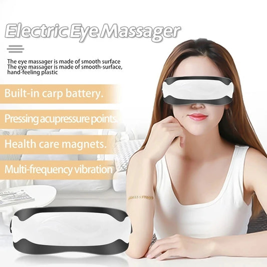 "Smart Electric Eye Massager with Magnetic Therapy for Dark Circles & Eye Strain Relief"